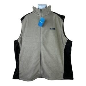 Columbia NWT Men Vest Sweater Gray Black Zipper Size 5XT
